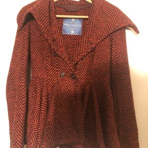 Free People red coat w/ buttons